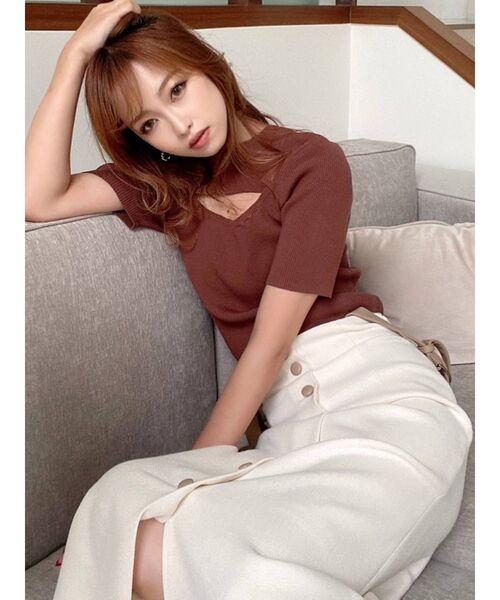 RESEXXY（リゼクシー）の「ショルダー合皮スカート（スカート・レディース・ブラック/アイボリー/その他1・FREE）」の7枚目の写真