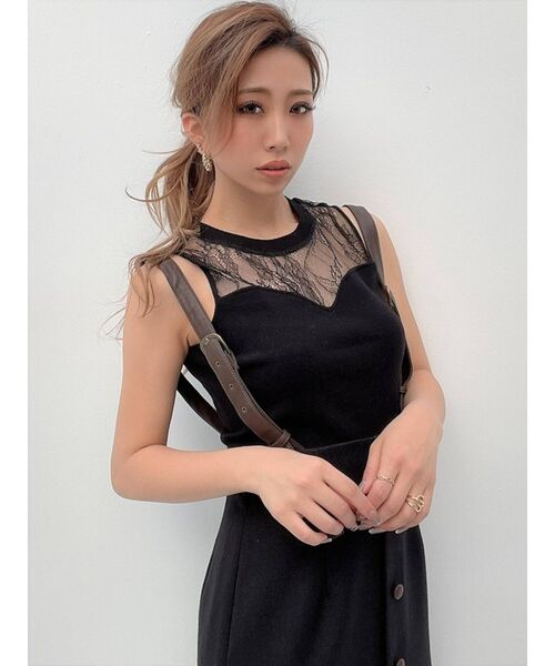 RESEXXY（リゼクシー）の「ショルダー合皮スカート（スカート・レディース・ブラック/アイボリー/その他1・FREE）」の15枚目の写真