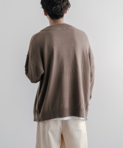 epnok（エプノック）の「ベーシックルーズニットカーディガン（カーディガン/ボレロ・メンズ・ダークグレー/グレイッシュブルー/モカ/ブラック/マスタード・LARGE/SMALL/MEDIUM）」の6枚目の写真