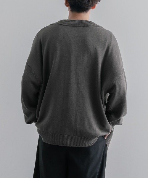 epnok（エプノック）の「ベーシックルーズニットカーディガン（カーディガン/ボレロ・メンズ・ダークグレー/グレイッシュブルー/モカ/ブラック/マスタード・LARGE/SMALL/MEDIUM）」の19枚目の写真