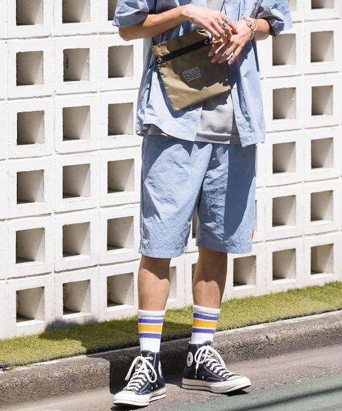 UNIVERSAL OVERALL(ユニバーサルオーバーオール)の「【UNIVERSAL OVERALL】PACKABLE SHORTS U2123602(その他パンツ・メンズ・ブラック/サックスブルー/ベージュ/パープル・MEDIUM/SMALL/LARGE)」の3枚目の写真
