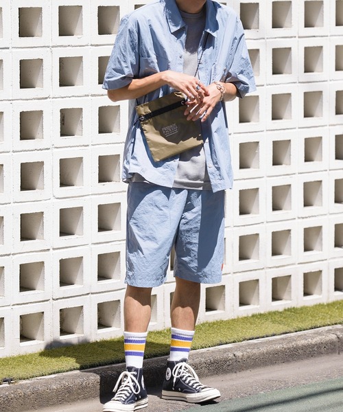 UNIVERSAL OVERALL(ユニバーサルオーバーオール)の「【UNIVERSAL OVERALL】PACKABLE SHORTS U2123602(その他パンツ・メンズ・ブラック/サックスブルー/ベージュ/パープル・MEDIUM/SMALL/LARGE)」の14枚目の写真