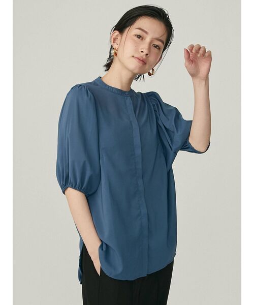 THE DAYZ TOKYO（ザデイズトーキョー）の「【THE DAYZ TOKYO】バンドカラーボリュームスリーブブラウス（シャツ/ブラウス・レディース・ブラック/オフホワイト/ブルー・SMALL/MEDIUM）」の3枚目の写真