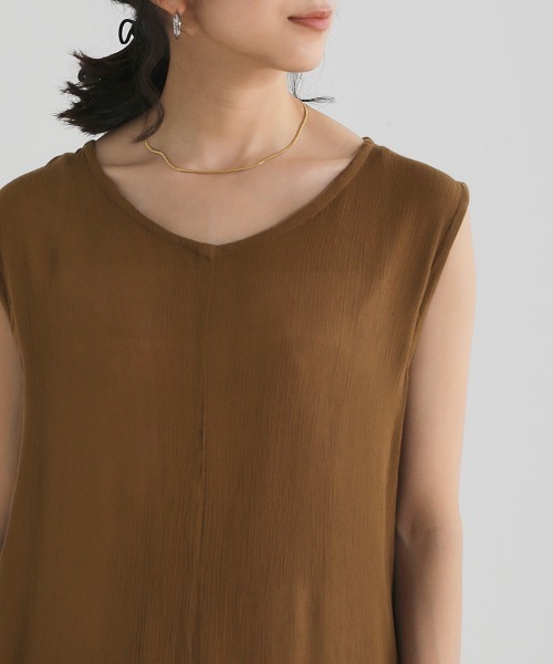 Bou Jeloud(ブージュルード)の「レーヨンクレープ2WAYフレアワンピース(ワンピース・レディース・ブラック/ブラウン/カーキ/ラベンダー・38)」の7枚目の写真