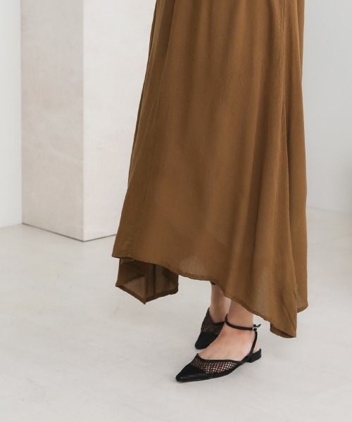 Bou Jeloud(ブージュルード)の「レーヨンクレープ2WAYフレアワンピース(ワンピース・レディース・ブラック/ブラウン/カーキ/ラベンダー・38)」の8枚目の写真