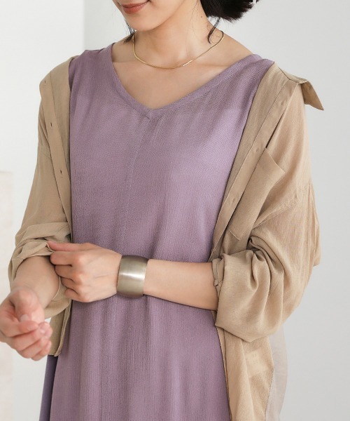 Bou Jeloud(ブージュルード)の「レーヨンクレープ2WAYフレアワンピース(ワンピース・レディース・ブラック/ブラウン/カーキ/ラベンダー・38)」の9枚目の写真