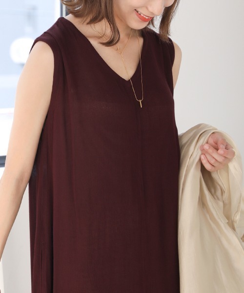 Bou Jeloud(ブージュルード)の「レーヨンクレープ2WAYフレアワンピース(ワンピース・レディース・ブラック/ブラウン/カーキ/ラベンダー・38)」の19枚目の写真