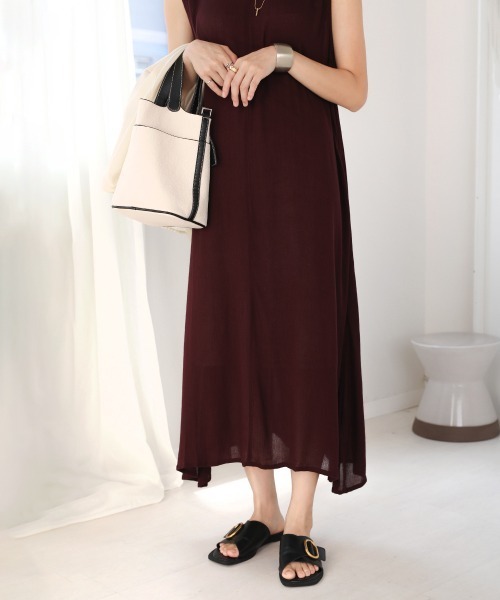 Bou Jeloud(ブージュルード)の「レーヨンクレープ2WAYフレアワンピース(ワンピース・レディース・ブラック/ブラウン/カーキ/ラベンダー・38)」の21枚目の写真