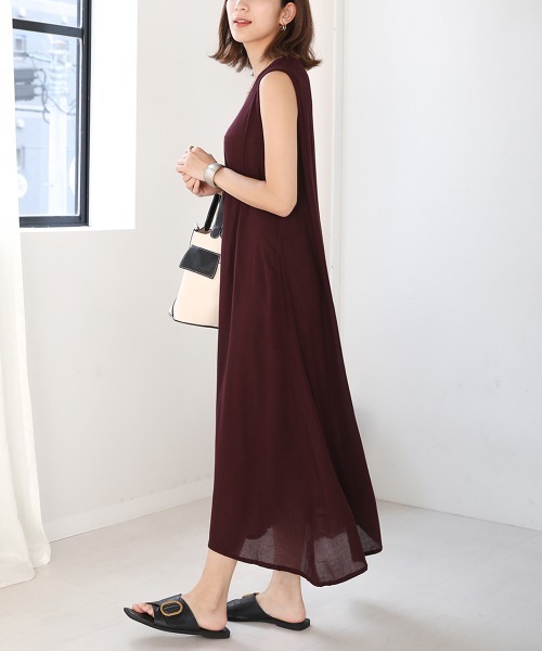 Bou Jeloud(ブージュルード)の「レーヨンクレープ2WAYフレアワンピース(ワンピース・レディース・ブラック/ブラウン/カーキ/ラベンダー・38)」の22枚目の写真