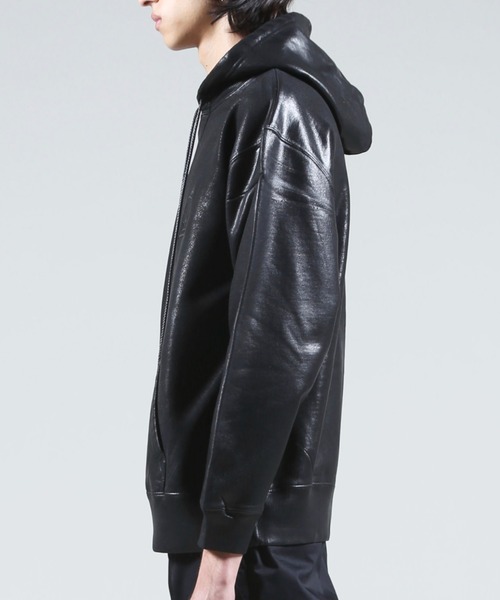 GalaabenD（ガラアーベント）の「ロゴ刺繍コーティングスウェットパーカー（パーカー・メンズ・ブラック/ヘザーグレー・M/L/S）」の5枚目の写真