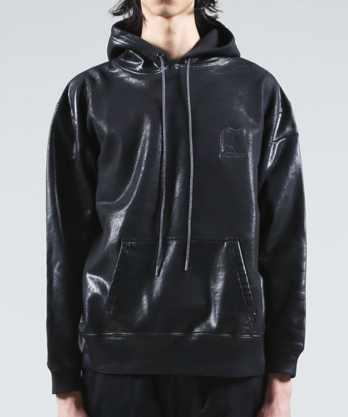 GalaabenD（ガラアーベント）の「ロゴ刺繍コーティングスウェットパーカー（パーカー・メンズ・ブラック/ヘザーグレー・M/L/S）」の3枚目の写真