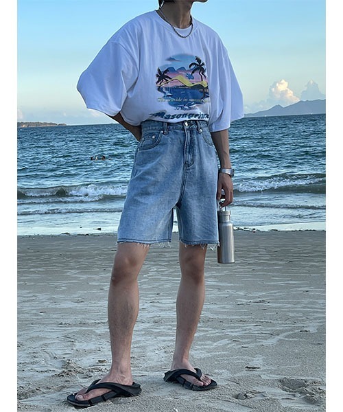 MASONPRINCE(メイソンプリンス)の「【MASONPRINCE】Hem damage denim shorts NDK1904(その他パンツ・メンズ・ライトブルー/ブラック/ブルー/ダークグレー・S/M/L/XL)」の3枚目の写真