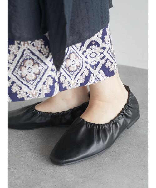 CRAFT STANDARD BOUTIQUE（クラフトスタンダードブティック）の「ギャザーバレエシューズ　＊（バレエシューズ・レディース・ブラック/パイソン/ブラウン/ゴールド・SMALL/MEDIUM/LARGE）」の6枚目の写真