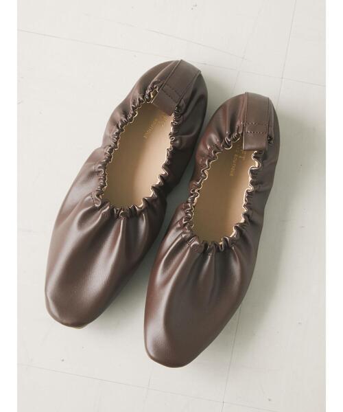 CRAFT STANDARD BOUTIQUE（クラフトスタンダードブティック）の「ギャザーバレエシューズ　＊（バレエシューズ・レディース・ブラック/パイソン/ブラウン/ゴールド・SMALL/MEDIUM/LARGE）」の7枚目の写真