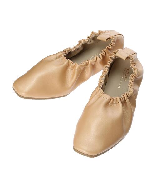 CRAFT STANDARD BOUTIQUE（クラフトスタンダードブティック）の「ギャザーバレエシューズ　＊（バレエシューズ・レディース・ブラック/パイソン/ブラウン/ゴールド・SMALL/MEDIUM/LARGE）」の10枚目の写真