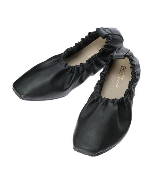 CRAFT STANDARD BOUTIQUE（クラフトスタンダードブティック）の「ギャザーバレエシューズ　＊（バレエシューズ・レディース・ブラック/パイソン/ブラウン/ゴールド・SMALL/MEDIUM/LARGE）」の9枚目の写真