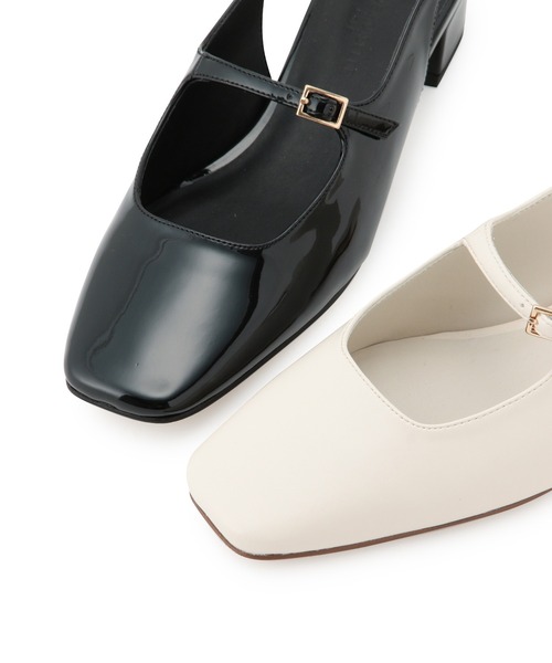 MADEMOISELLE ROPE'（マドモアゼル ロペ）の「スクエアトゥメリージェーンパンプス（パンプス・レディース・ブラック/オフホワイト・36.5/37.5/35.5）」の8枚目の写真