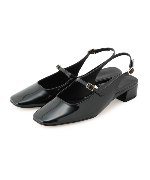 MADEMOISELLE ROPE'（マドモアゼル ロペ）の「スクエアトゥメリージェーンパンプス（パンプス・レディース・ブラック/オフホワイト・36.5/37.5/35.5）」の14枚目の写真