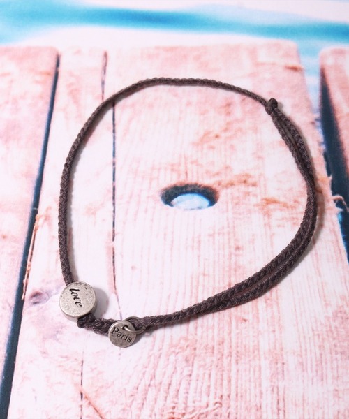 BAYBLO（ベイブロ）の「(BB)【ユニセックス】コットン 編み込み チャーム アンクレット（アンクレット・メンズ・ブラック/ベージュ/ブルー/レッド/ブラウン/グレー・FREE）」の19枚目の写真