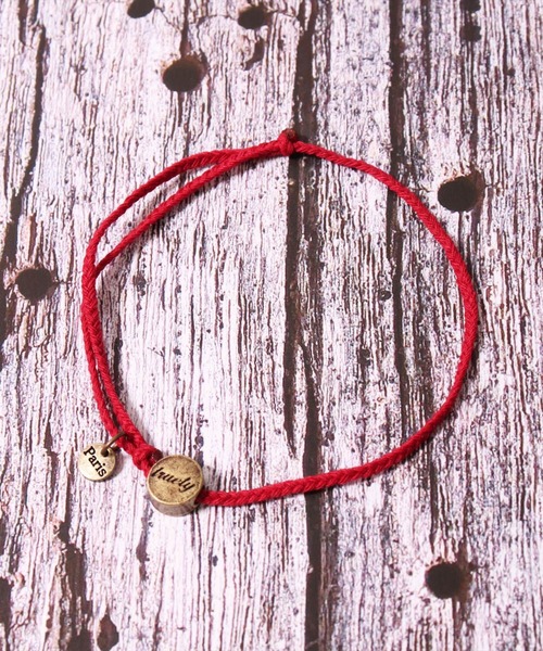 BAYBLO（ベイブロ）の「(BB)【ユニセックス】コットン 編み込み チャーム アンクレット（アンクレット・メンズ・ブラック/ベージュ/ブルー/レッド/ブラウン/グレー・FREE）」の12枚目の写真