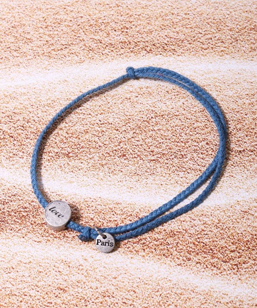 BAYBLO（ベイブロ）の「(BB)【ユニセックス】コットン 編み込み チャーム アンクレット（アンクレット・メンズ・ブラック/ベージュ/ブルー/レッド/ブラウン/グレー・FREE）」の22枚目の写真