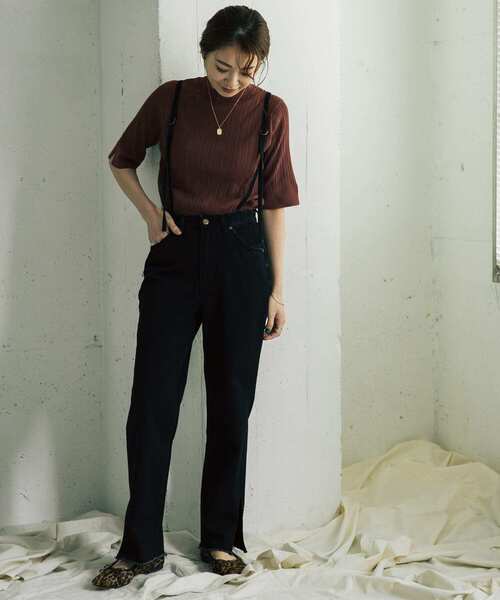 URBAN RESEARCH ROSSO(アーバンリサーチロッソ)の「『別注』Lee×ROSSO SUSPENDER DENIM PANTS(デニムパンツ・レディース・ブラック/ブルー・SMALL/MEDIUM)」の8枚目の写真