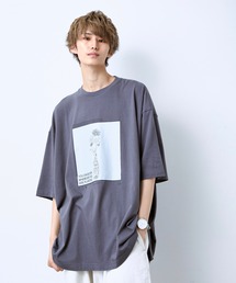 JUNRED | 【taixJUNRed】 モノトーンフラワーアートビッグT(Tシャツ/カットソー)