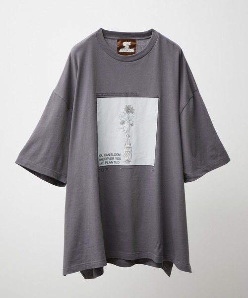 JUNRED（ジュンレッド）の「tai x JUNRed モノトーンフラワーアートビッグT（Tシャツ/カットソー・メンズ・ブラック/ブルーグレー/ホワイト・FREE/M/L/S）」の14枚目の写真