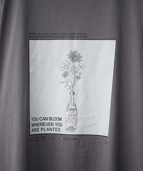 JUNRED（ジュンレッド）の「tai x JUNRed モノトーンフラワーアートビッグT（Tシャツ/カットソー・メンズ・ブラック/ブルーグレー/ホワイト・FREE/M/L/S）」の15枚目の写真