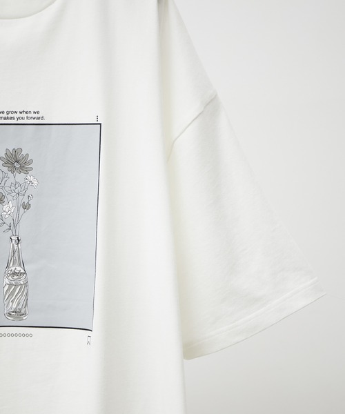 JUNRED（ジュンレッド）の「tai x JUNRed モノトーンフラワーアートビッグT（Tシャツ/カットソー・メンズ・ブラック/ブルーグレー/ホワイト・FREE/M/L/S）」の12枚目の写真