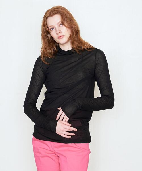 AEWEN MATOPH（イウエン マトフ）の「＜AEWEN MATOPH（イウエン マトフ）＞シアー タートルネック カットソー（Tシャツ/カットソー・レディース・ホワイト/ブラック/ピンク/ライトブルー・FREE）」の2枚目の写真