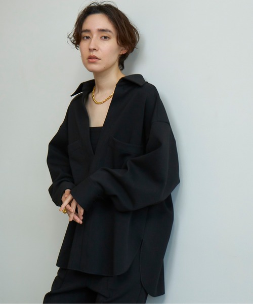 GALLARDAGALANTE（ガリャルダガランテ）の「ダンボールシャツ（Tシャツ/カットソー・レディース・ブラック/ベージュ・FREE）」の2枚目の写真