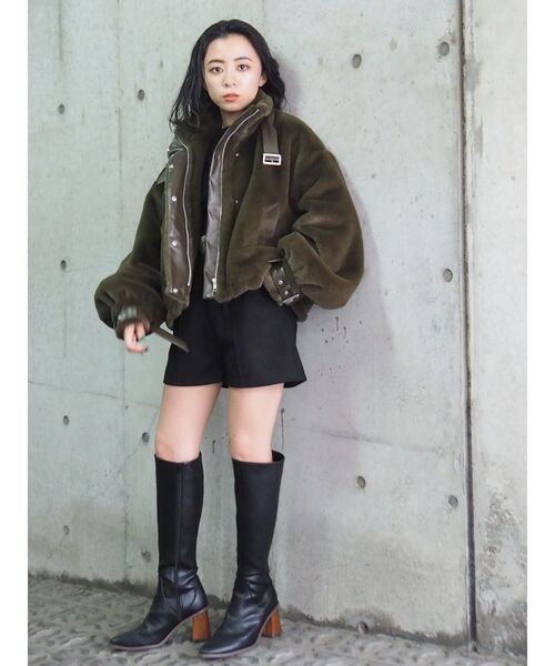 EVRIS（エヴリス）の「フェイクファーショートブルゾン（ブルゾン・レディース・ブラック/カーキ/アイボリー/その他1・FREE）」の11枚目の写真