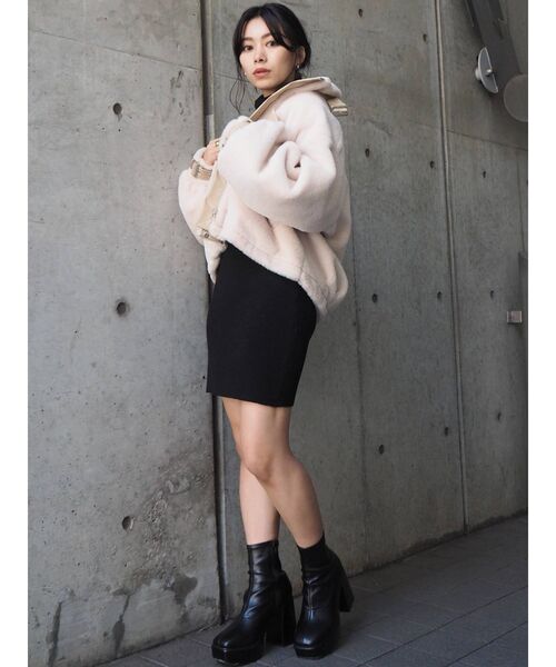 EVRIS（エヴリス）の「フェイクファーショートブルゾン（ブルゾン・レディース・ブラック/カーキ/アイボリー/その他1・FREE）」の15枚目の写真