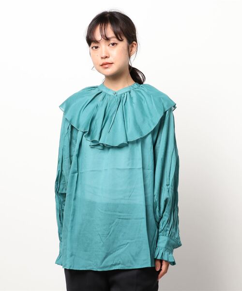 TITE IN THE STORE（ティテ　インザ　ストア）の「前後2WAY取り外しラージフリルカラー長袖ブラウス（シャツ/ブラウス・レディース・ブラック/グレー/グリーン・38）」の16枚目の写真