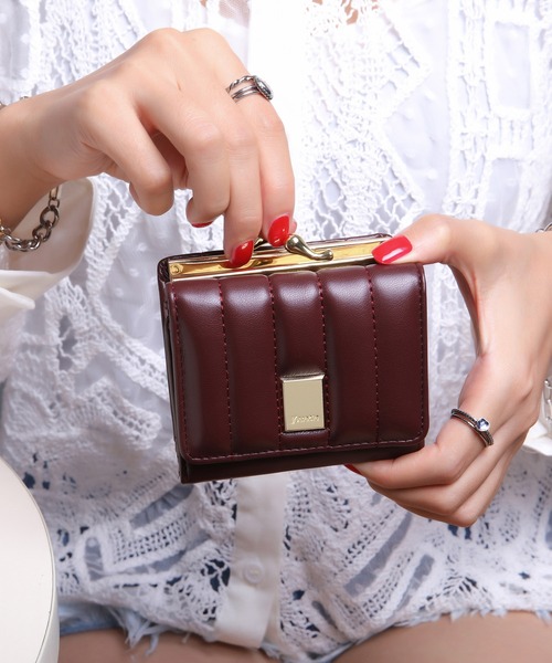 jouetie（ジュエティ）の「【jouetie/ジュエティ】　ストライプステッチ　がま口ミニ財布（財布・レディース・ベージュ/ブラック/ピンク/ブルー系その他/カーキ/ダークグリーン/オリーブ/ターコイズブルー/アイボリー/ワイン/ダークブルー・FREE）」の11枚目の写真