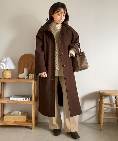 GeeRA（ジーラ）の「センターピンタックフレアーパンツ（その他パンツ・レディース・モカ/アイボリー・LARGE/SMALL/MEDIUM）」の12枚目の写真