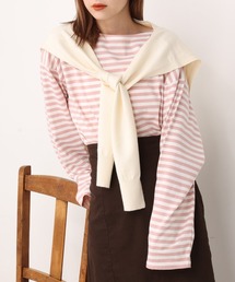 ルーズなシルエットでこなれ感を。ゆったりボーダーロンT