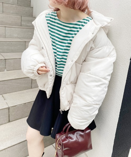 one after another NICE CLAUP（ワンアフターアナザーナイスクラップ）の「ルーズなシルエットでこなれ感を。ゆったりボーダーロンT（Tシャツ/カットソー・レディース・ブラック系その他/グリーン系その他/イエロー系その他/ピンク系その他・FREE）」の15枚目の写真