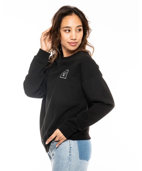 BILLABONG（ビラボン）の「BILLABONG レディース  SQUARE PATTERN LOGO トレーナー  【2021年秋冬モデル】/ビラボンレディーススウェット（スウェット・レディース・ブラック/オフホワイト/ベージュ・MEDIUM/LARGE）」の9枚目の写真