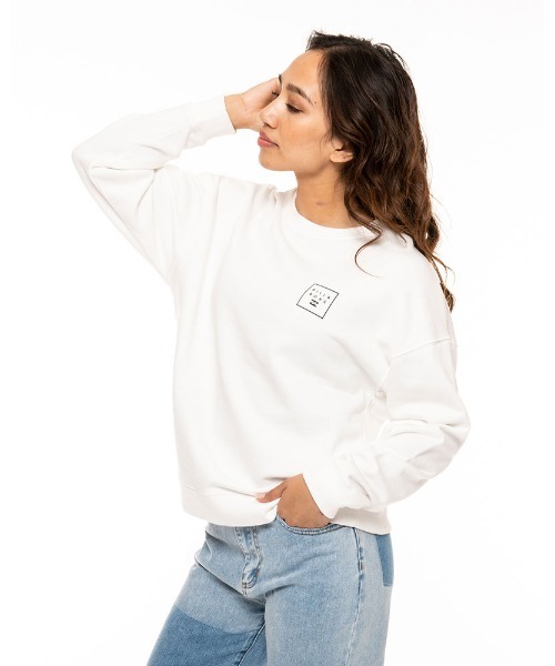 BILLABONG（ビラボン）の「BILLABONG レディース  SQUARE PATTERN LOGO トレーナー  【2021年秋冬モデル】/ビラボンレディーススウェット（スウェット・レディース・ブラック/オフホワイト/ベージュ・MEDIUM/LARGE）」の13枚目の写真