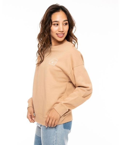 BILLABONG（ビラボン）の「BILLABONG レディース  SQUARE PATTERN LOGO トレーナー  【2021年秋冬モデル】/ビラボンレディーススウェット（スウェット・レディース・ブラック/オフホワイト/ベージュ・MEDIUM/LARGE）」の15枚目の写真