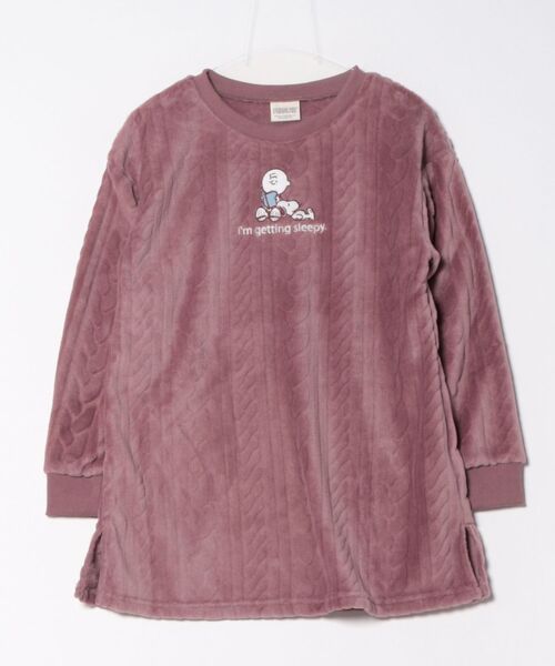 PEANUTS（ピーナッツ）の「【PEANUTS/ピーナッツ】SNOOPY/スヌーピー刺繍ケーブルフリース長袖トップス/ルームウェア（上下別売り）◆2025AW◆（ルームウェア/パジャマ・レディース・ピンク/アイボリー/グレー/ブルー/チャコールグレー/ホワイト/ベビーピンク/グレー系その他/ピンク系その他/ホワイト系その他/ホワイト系その他2・3L/M/LL/L）」の11枚目の写真