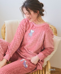 PEANUTS | 【PEANUTS/ピーナッツ】SNOOPY/スヌーピー刺繍ケーブルフリース長袖トップス/ルームウェア（上下別売り）◆2025AW◆(ルームウェア/パジャマ)