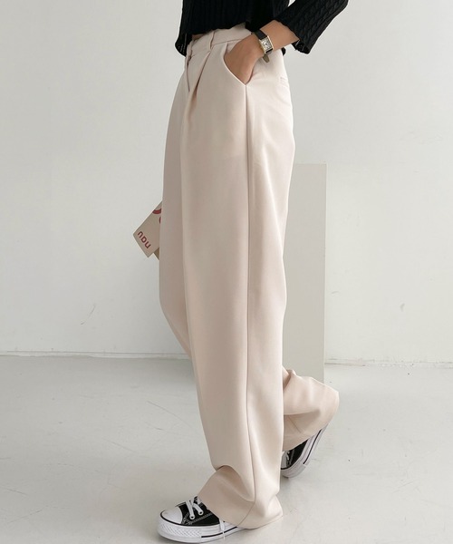 me+em select（ミームセレクト）の「ハイウエストスラックスパンツ（スラックス・レディース・ブラウン/ピンク/クリーム/ベージュ/ブラック・LARGE/MEDIUM/SMALL/X-LARGE）」の19枚目の写真