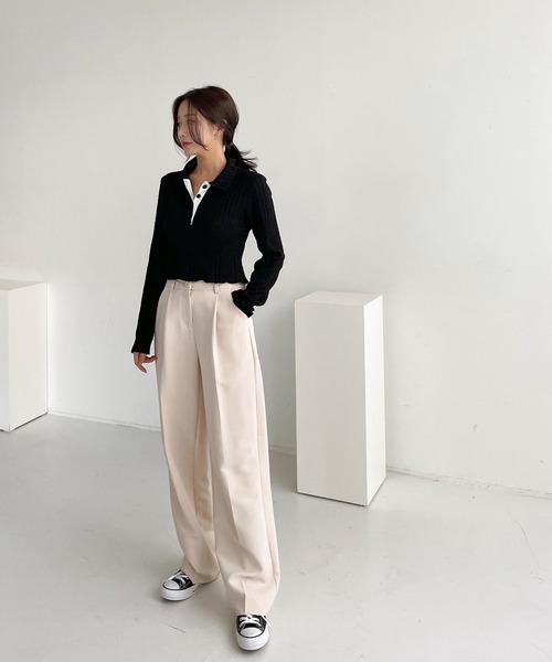 me+em select（ミームセレクト）の「ハイウエストスラックスパンツ（スラックス・レディース・ブラウン/ピンク/クリーム/ベージュ/ブラック・LARGE/MEDIUM/SMALL/X-LARGE）」の13枚目の写真