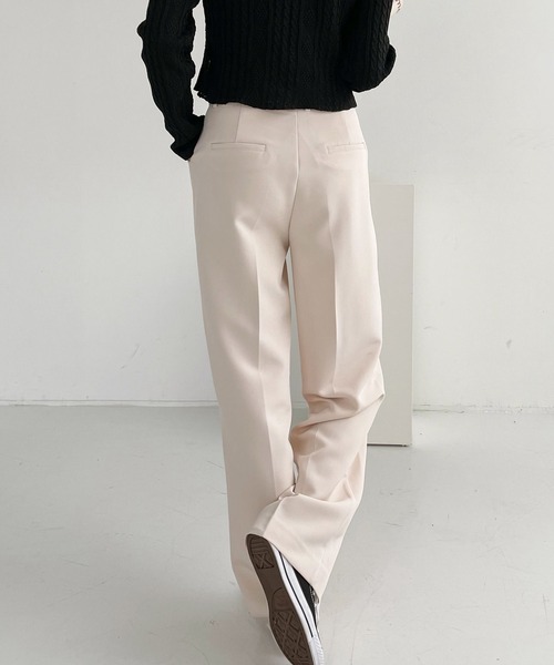 me+em select（ミームセレクト）の「ハイウエストスラックスパンツ（スラックス・レディース・ブラウン/ピンク/クリーム/ベージュ/ブラック・LARGE/MEDIUM/SMALL/X-LARGE）」の11枚目の写真