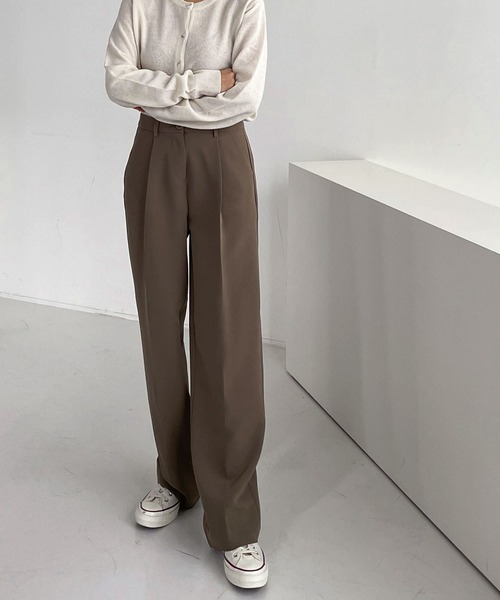 me+em select（ミームセレクト）の「ハイウエストスラックスパンツ（スラックス・レディース・ブラウン/ピンク/クリーム/ベージュ/ブラック・LARGE/MEDIUM/SMALL/X-LARGE）」の16枚目の写真