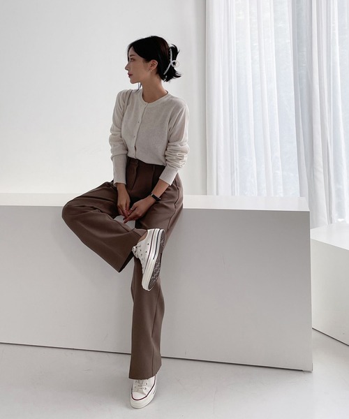 me+em select（ミームセレクト）の「ハイウエストスラックスパンツ（スラックス・レディース・ブラウン/ピンク/クリーム/ベージュ/ブラック・LARGE/MEDIUM/SMALL/X-LARGE）」の17枚目の写真