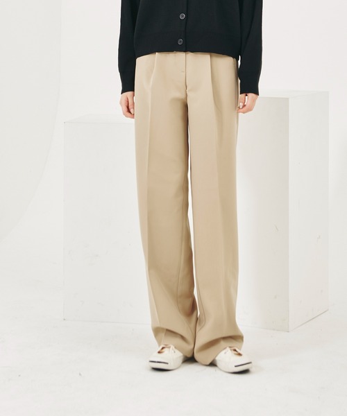 me+em select（ミームセレクト）の「ハイウエストスラックスパンツ（スラックス・レディース・ブラウン/ピンク/クリーム/ベージュ/ブラック・LARGE/MEDIUM/SMALL/X-LARGE）」の7枚目の写真
